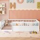 preview thumbnail 11 of 24, Wood Twin Floor Bed Frame with Fence, Kids Beds Frame for Bedroom Playroom