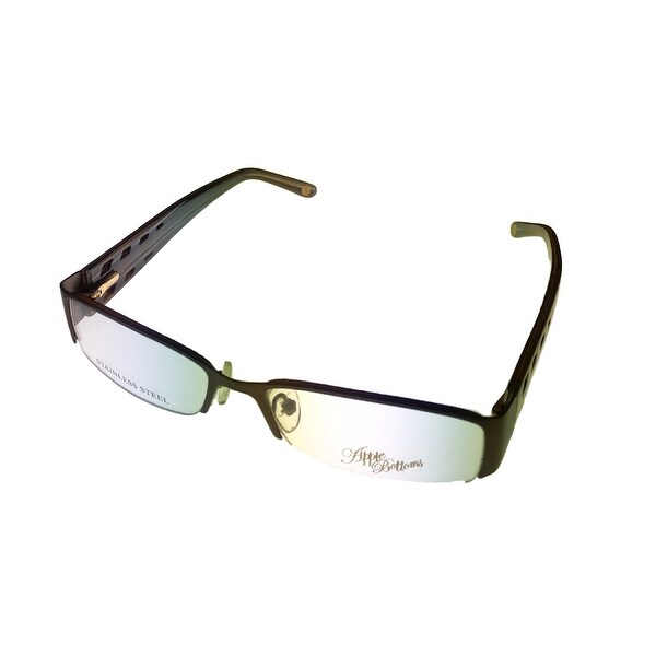 Apple Bottoms Womens Opthalmic Eyeglass Rimless Rectangle, 706 2 Taupe Wood - Medium
