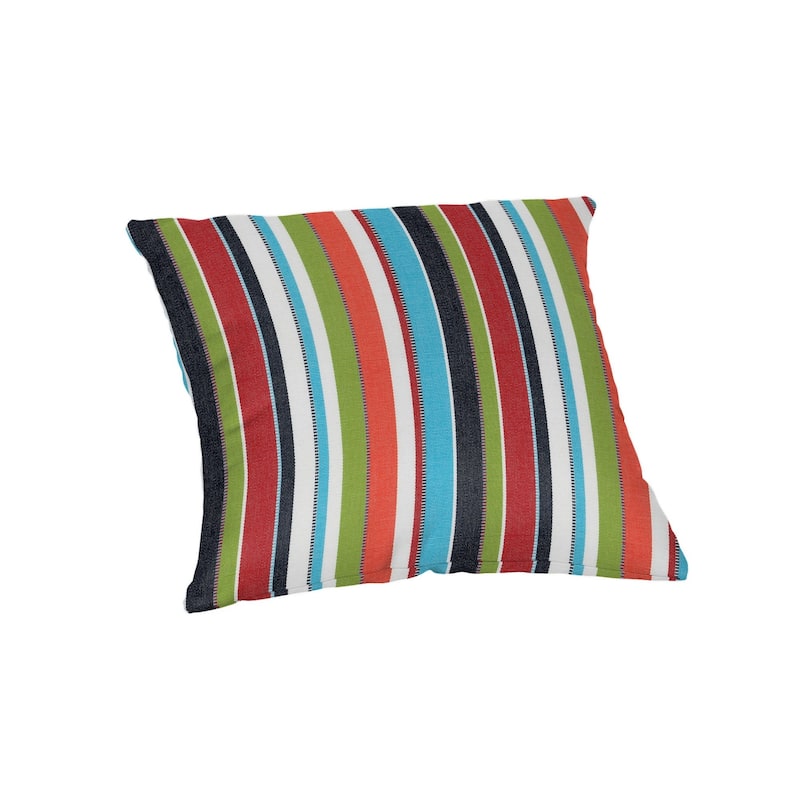 Sunbrella 16-inch Square Striped Outdoor Throw Pillow - Carousel Confetti
