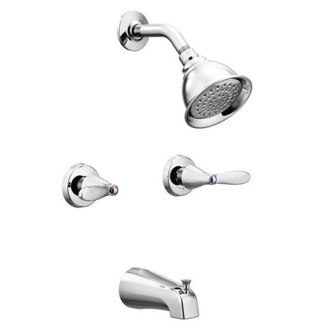 Moen 82602 Adler Double Handle Traditional Tub and Shower Trim Package - Chrome