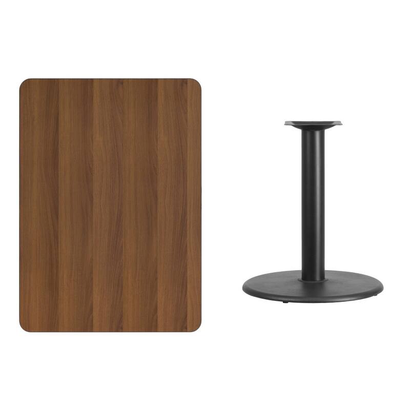 30'' x 42'' Rectangular Laminate Table Top with 24'' Round Table Height Base - 30"W x 42"D x 31.125"H - 30"W x 42"D x 31.125"H