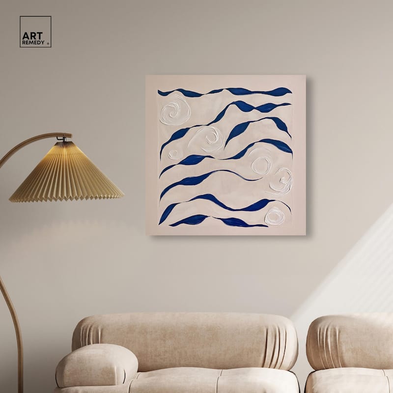 Acrylic Waves Canvas by Art Remedy, Gallery Wrapped