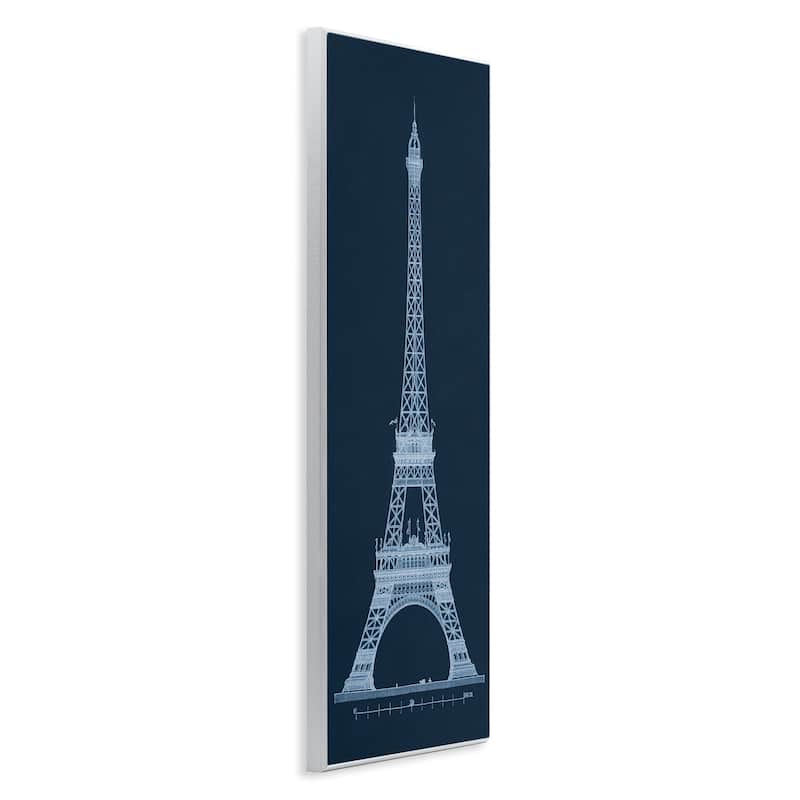 Stupell White Parisian Tower on Blue Wall Plaque Art Design By Phillipa Katz