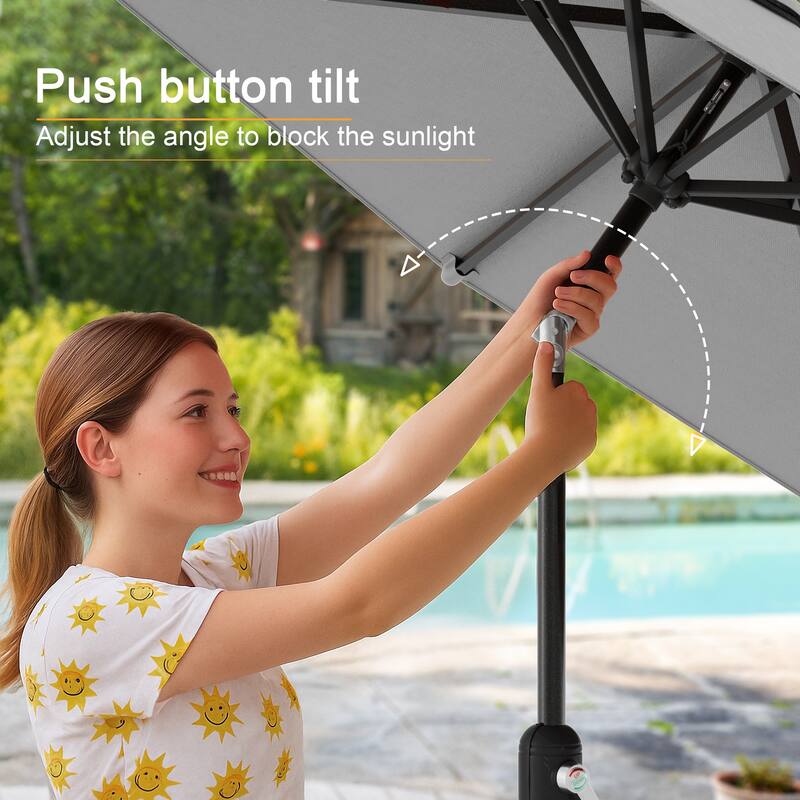 LIVOOSUN 9ft Patio Umbrella Outdoor Table Umbrella with Tilt and Crank