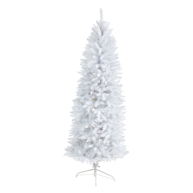 6' White Slim Silhouette Artificial Christmas Tree, Unlit - 6 Foot