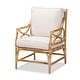 preview thumbnail 1 of 9, Brandon Bohemian styled Upholstered Rattan Armchair-White/Natural White, Natural Brown