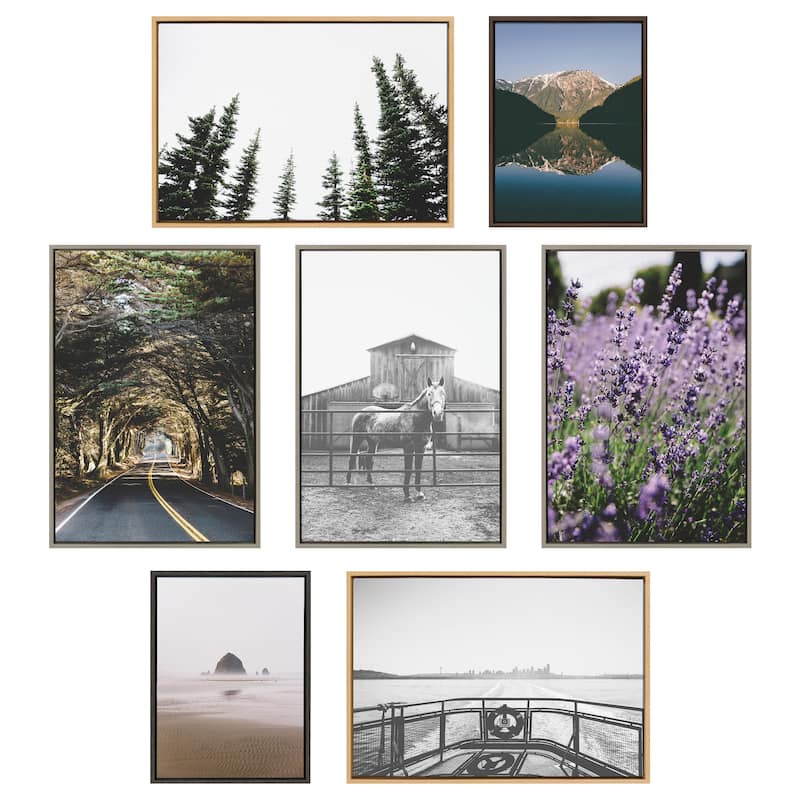 Kate and Laurel Sylvie Evergreens Framed Canvas by Patricia Hasz