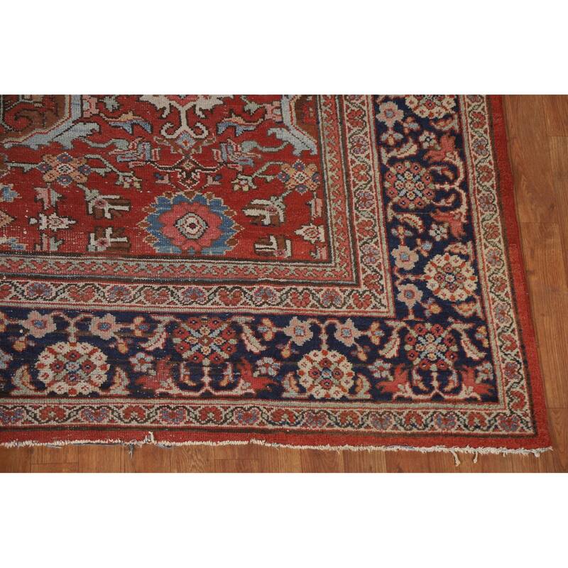 Pre-1900 Antique Mahal Persian Area Rug Handmade Wool Carpet - 7'11"x 11'2"