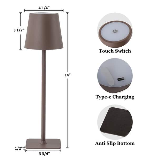 dimension image slide 0 of 4, C Cattleya 4-Pack LED Cordless 3CCT Dimmable Portable Table Lamps