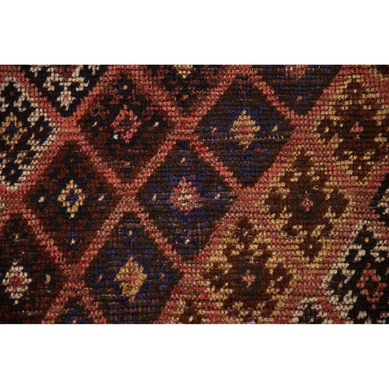 Qashqai Persian Antique Runner Rug Handmade Foyer Wool Carpet - 3'3"x 7'4"