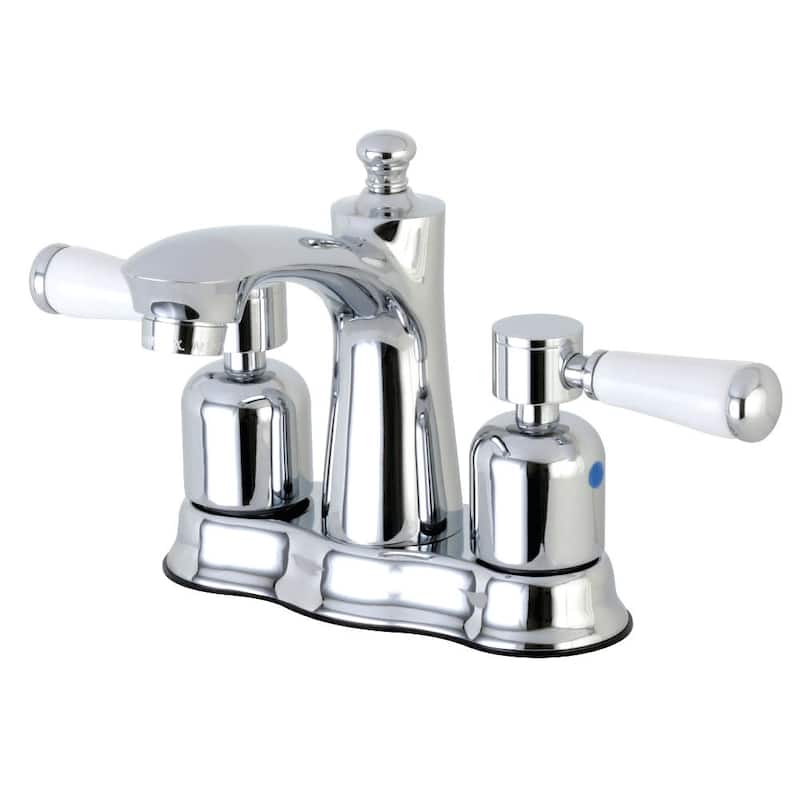 Kingston Brass Paris 1.2 GPM Centerset Bathroom Faucet with Porcelain - Polished Chrome