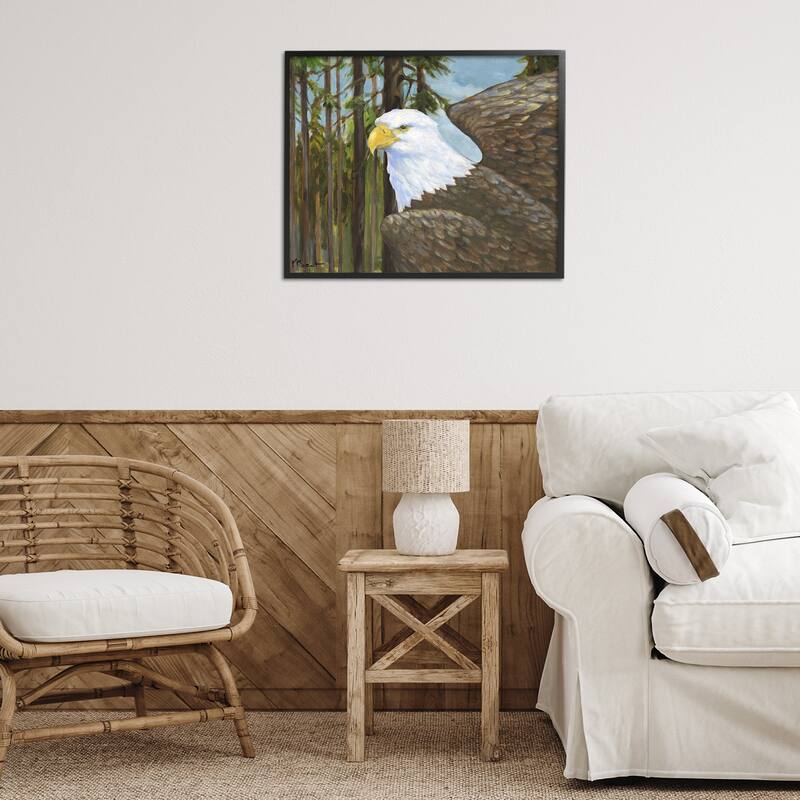 Stupell Woodland Eagle's View Framed Giclee Art Design By Paul Brent
