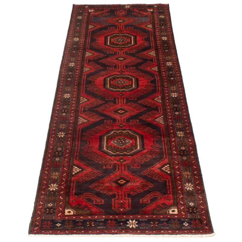 ECARPETGALLERY Hand-knotted Anadol Red Wool Rug - 3'5 x 9'11