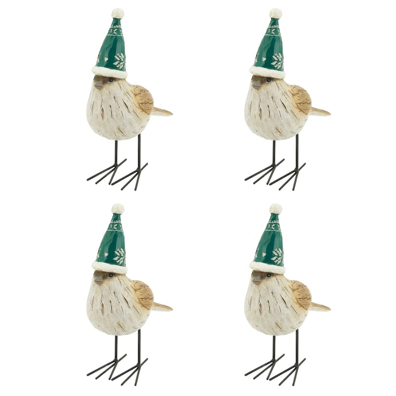 Bird with Winter Hat Home Accent - 6.5"