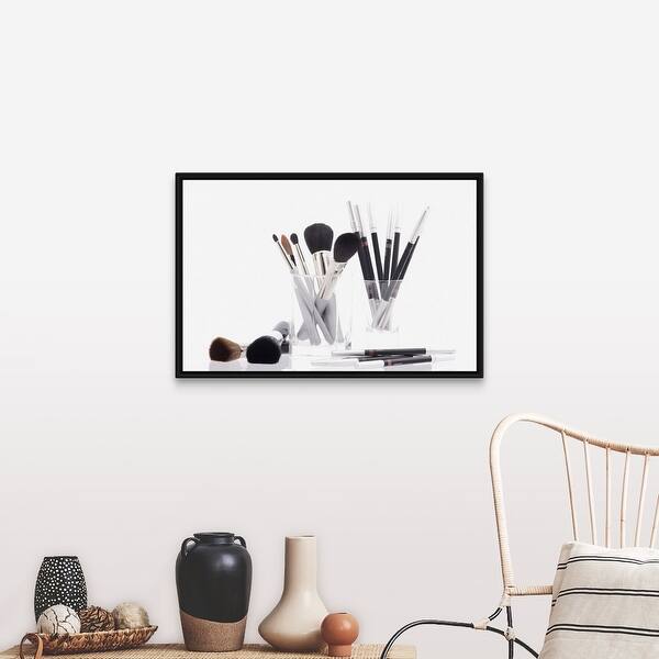 Shop Studio Shot Of Makeup And Makeup Brushes Black Float Frame