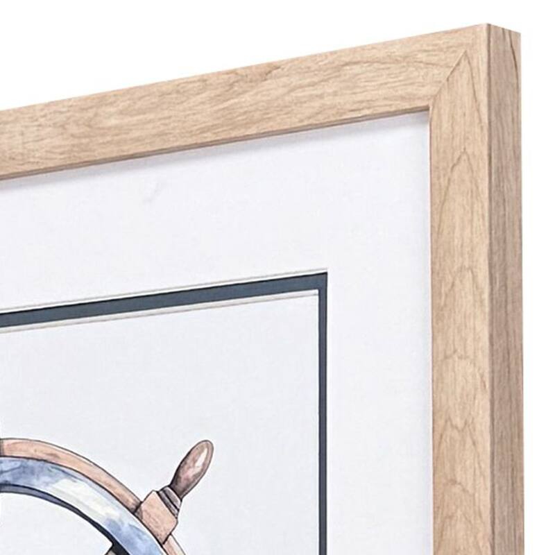 Paragon Ships Wheel Framed Art - Set of 2