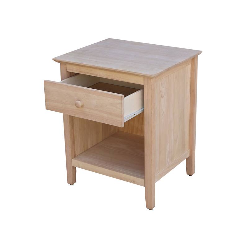 International Concepts Solid Wood Nightstand with One Drawer