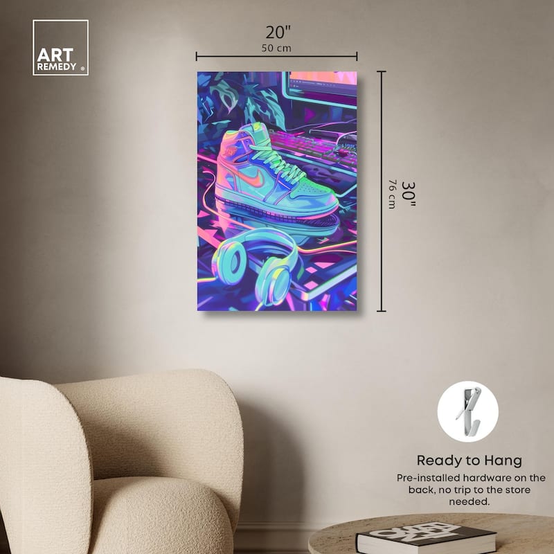 PC Gamer Sneaker Canvas by Art Remedy, Gallery Wrapped