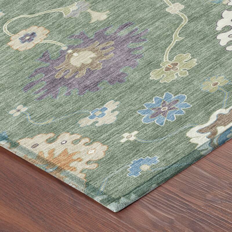 Machine Washable Indoor/ Outdoor Traditonal Delhi Chantille Rug