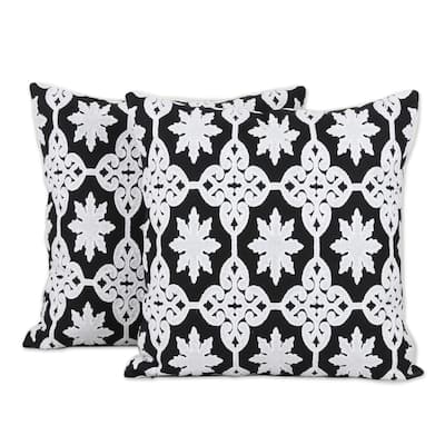Novica Handmade Midnight Royalty Cotton Cushion Covers (Pair)