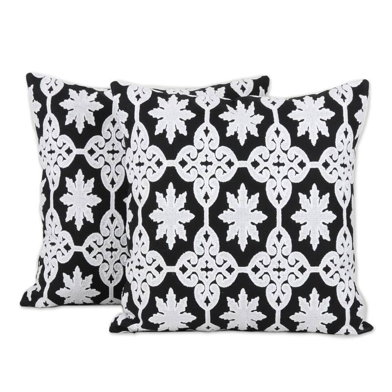 Novica Handmade Midnight Royalty Cotton Cushion Covers (Pair)