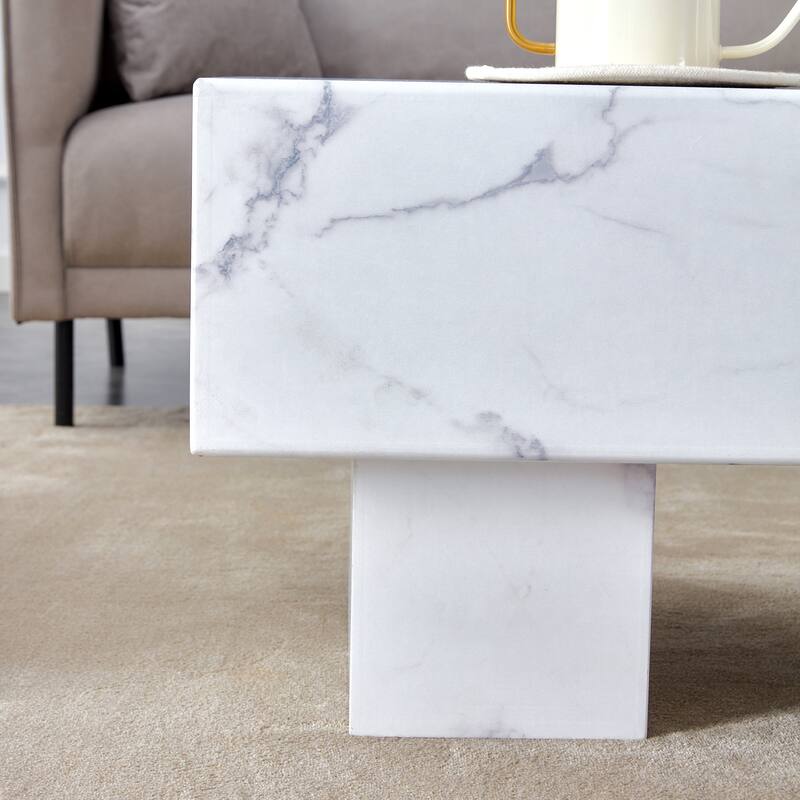 43.3" Modern Rectangular Coffee Table with Sturdy MDF Support Legs for Living Room
