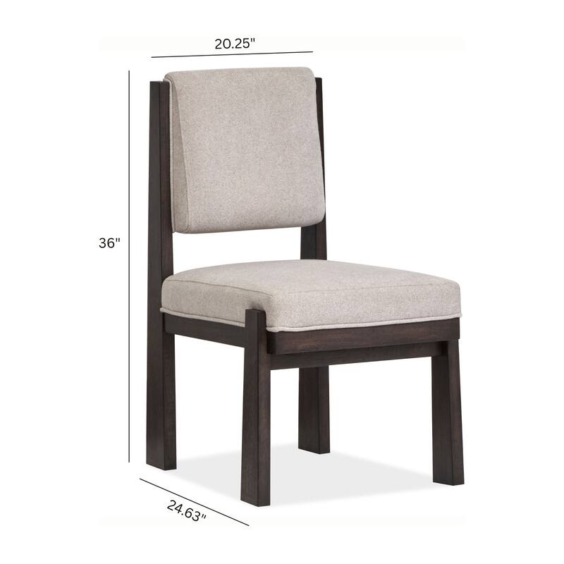 Magnussen Home Tauren Coffee Bean Upholstered Side Chair Two Pack - 20.25''W x 24.63''D x 36''H