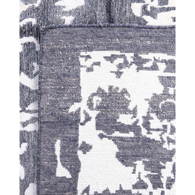 Modern One-of-a-Kind Hand-Knotted Area Rug - Black, 8' 1" x 10' 2" - 8' 1" x 10' 2"