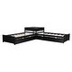 preview thumbnail 11 of 16, L-Shaped Twin Platform Bed with Trundle, Drawers, Built-in Desk & Storage, 3-in-1 Design for Space-Saving, Solid Wood, Espresso