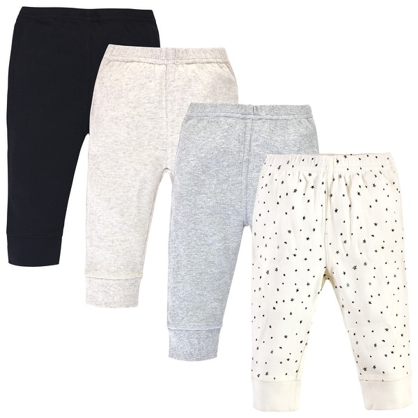 slide 1 of 1, Touched by Nature Baby and Toddler Organic Cotton Pants 4pk, Star 0-3 Months - Star