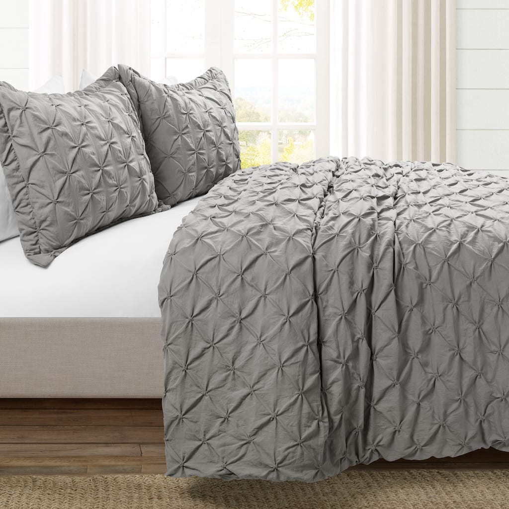 Lush Decor Ravello Pintuck Soft Oversized Duvet Cover 3 Piece Set