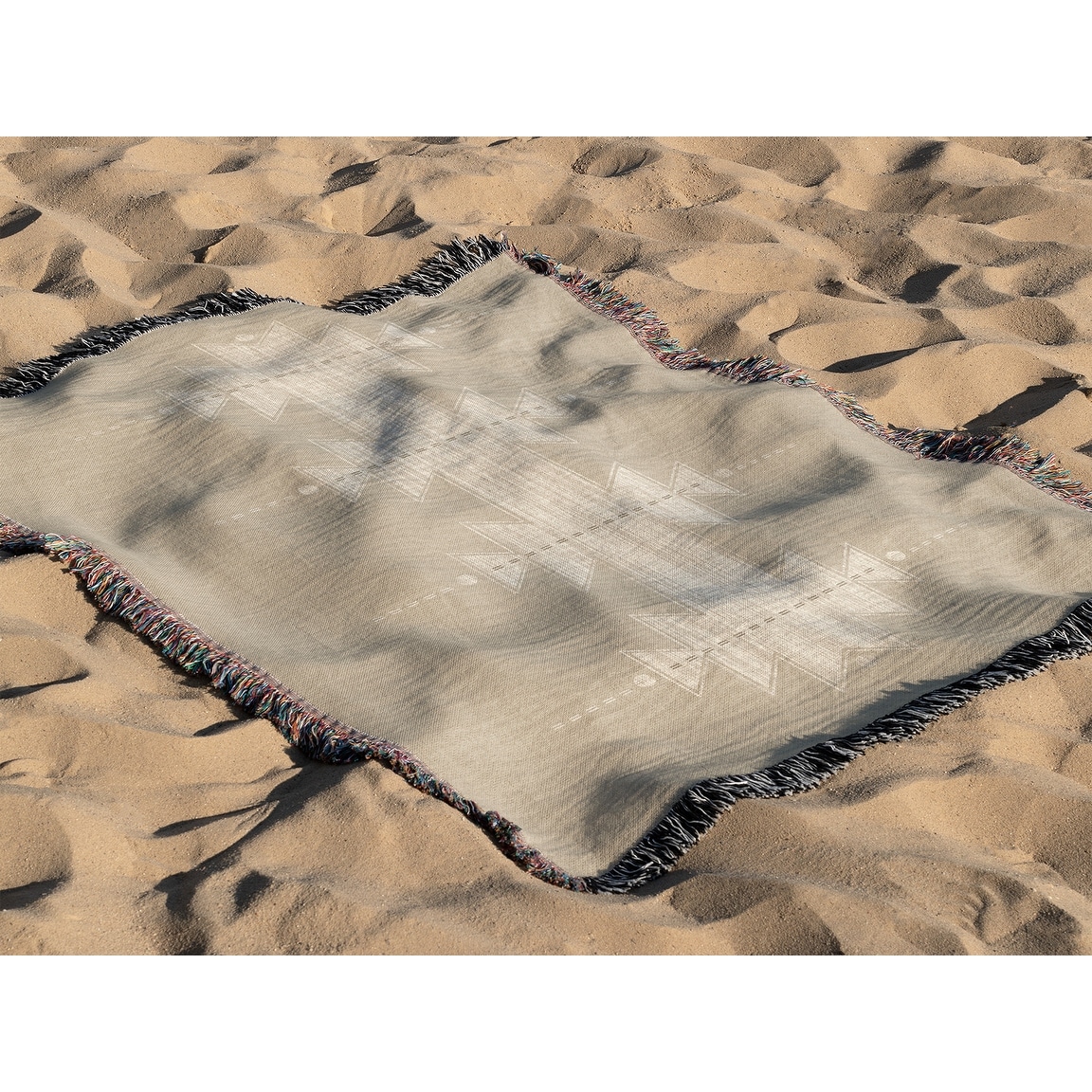 MESA CHAMOIS Soft Woven Fringed Throw Blanket By Kavka Designs  -image