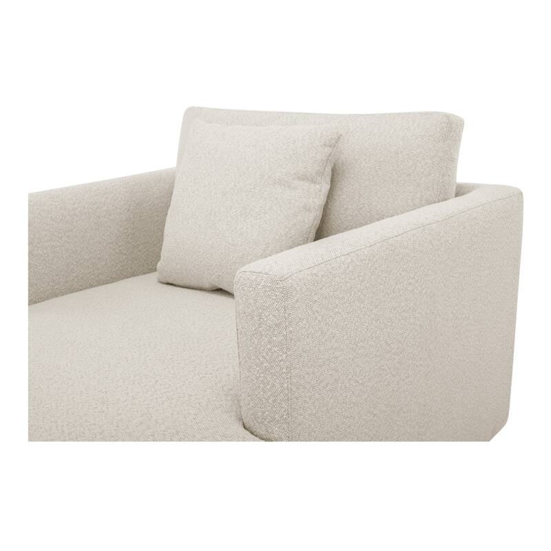 NADAAL STUDIOS Nyver Chaise, GRS-Certified Recycled Fabric with FSC Pine Frame and Foam Cushion, Oyster Beige