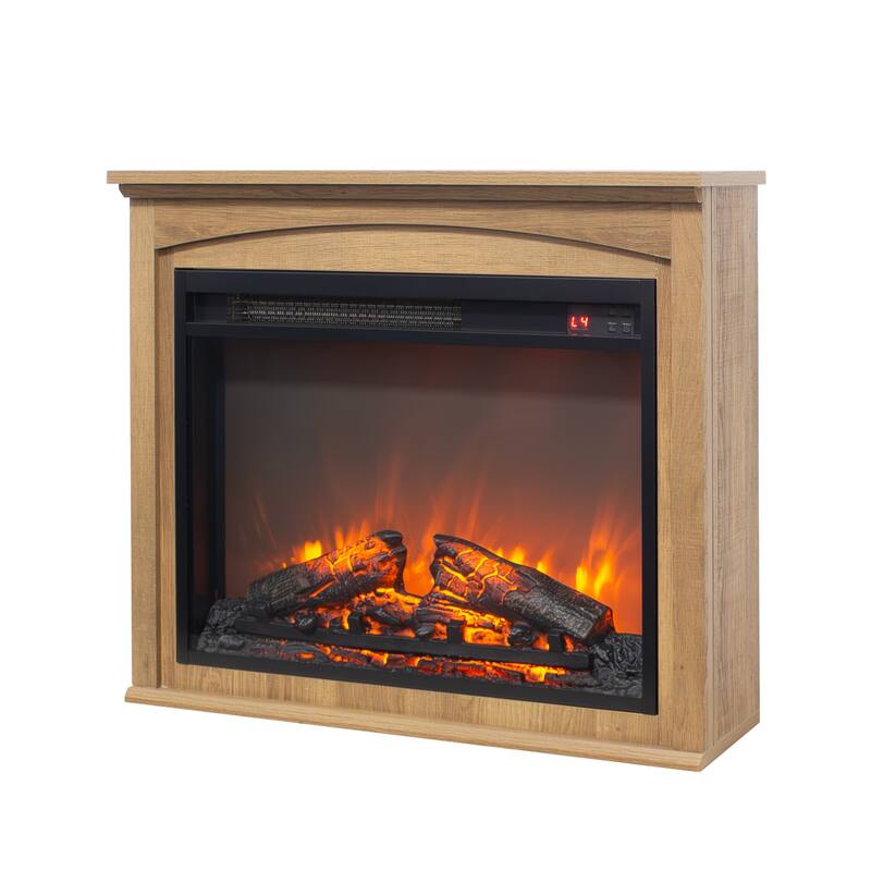28 Inch TV Media Entertainment Center With Electric Fireplace