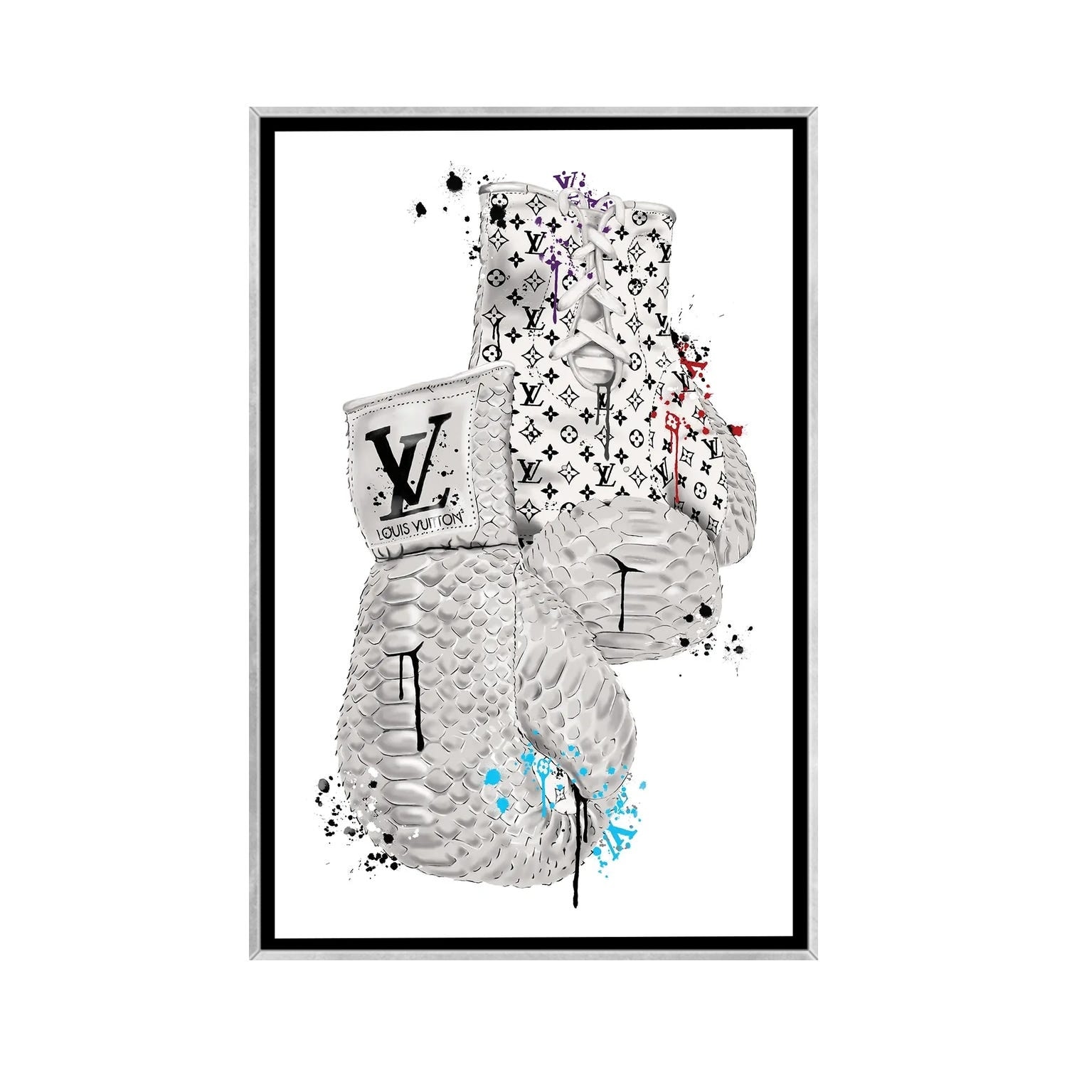 iCanvas LV Boxing Gloves by Elias Mikael Framed - Bed Bath
