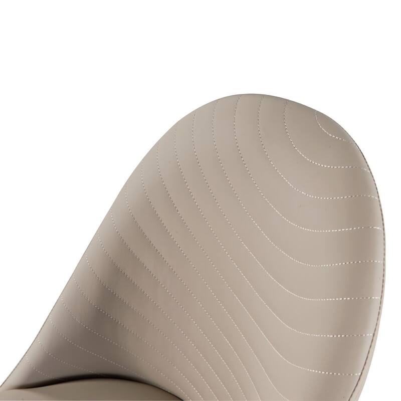 Set of 2 Leatherette and Metal Side Chairs with Curved Back