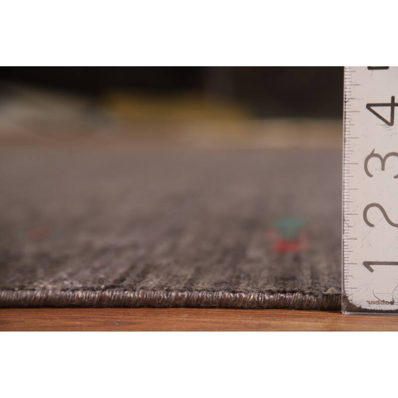 Hand Knotted Oriental 100% Wool Carpet Tribal Tribal Brown Gabbeh Area Rug - 9' 11'' X 7' 11''