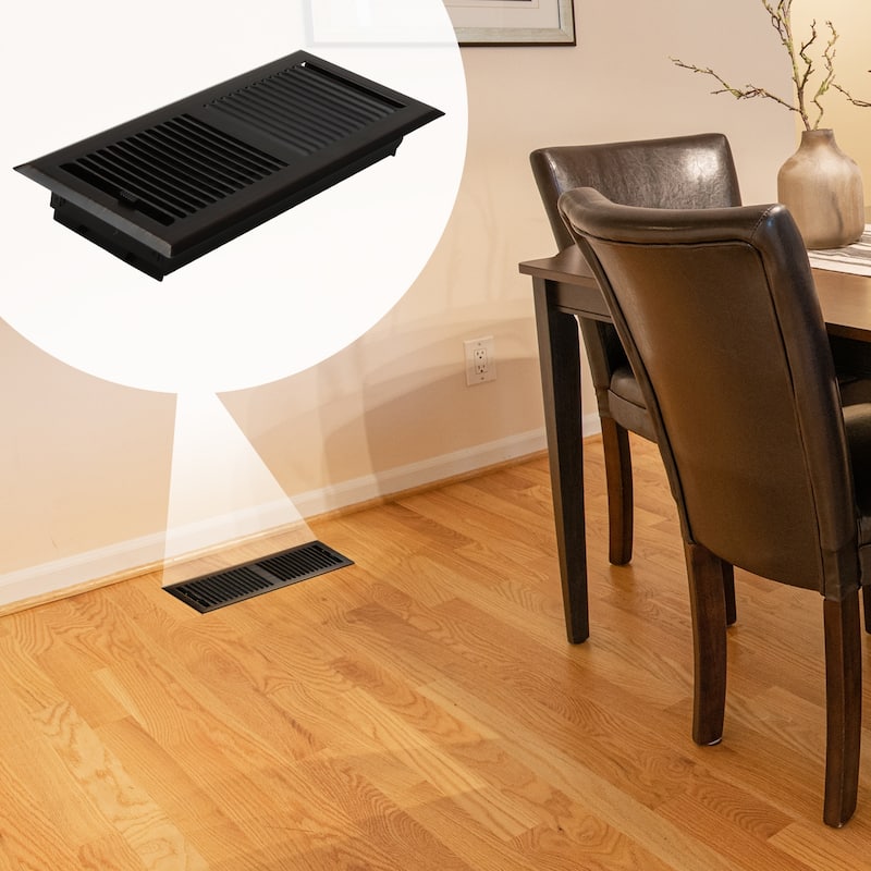 Akicon Stripe Design 4"x10" Floor Register with Trap Net