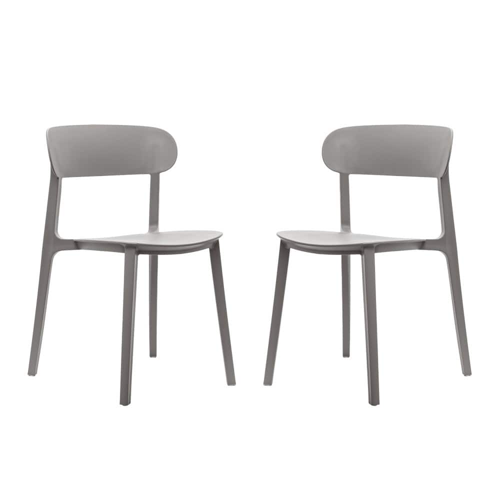 Commercial All-Weather Resin Stack Chair with Contoured Backrest-Set of 2 - 19"W x 19.5"D x 31"H