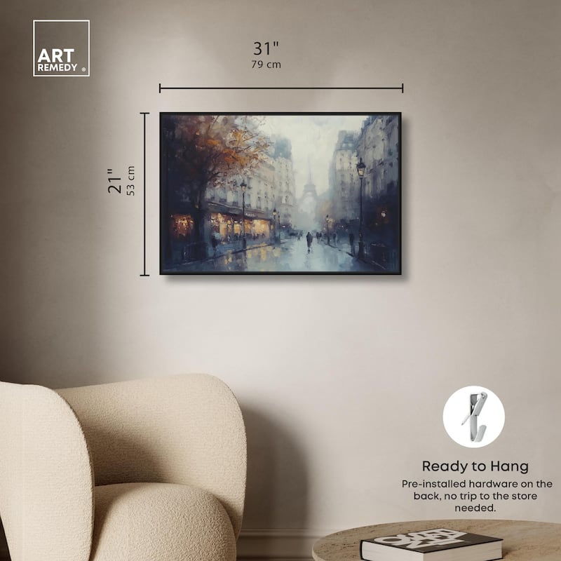 Foggy Paris Canvas by Art Remedy