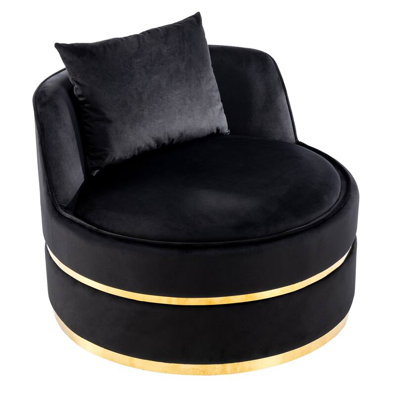 360 Degree Swivel Accent Chair Lounge Chair, Modern Barrel Chair Over-Sized Soft Chair with Seat Cushion