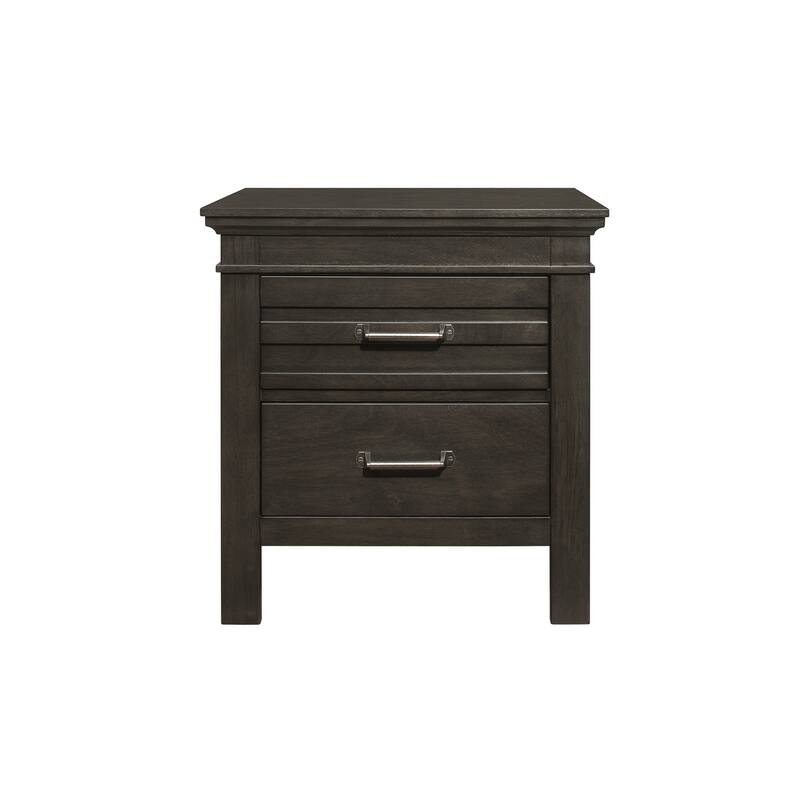 Hyacinthe 6 Piece Farm Charcoal Gray Modern Panel Bedroom Set