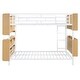 preview thumbnail 6 of 14, Full Over Full Size Metal Convertible Bunk Bed Frame w/ Unique Storage Headboard & Shelves, White Detachable Iron Bed for Teens