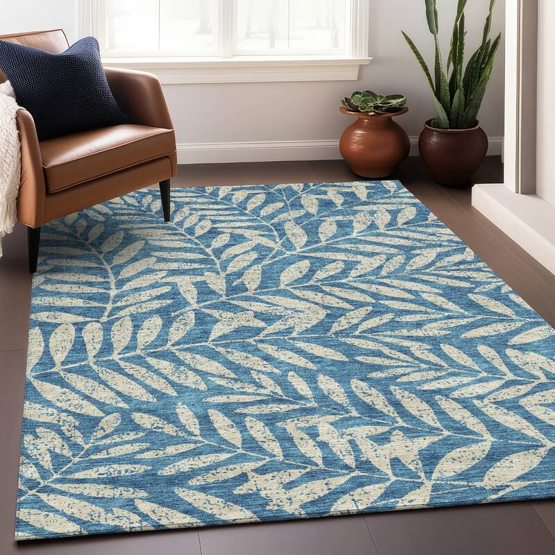 Premium Washable Super Soft Floral Jungle Mayfield Rug - Teal - 10' x 14'