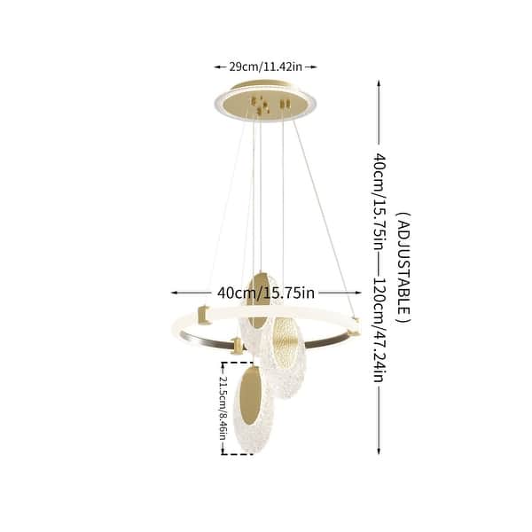 dimension image slide 0 of 3, 1/2/3-Ring Modern LED Gold Dimmable Ceiling Light Aesthetics Island Pendant Lights