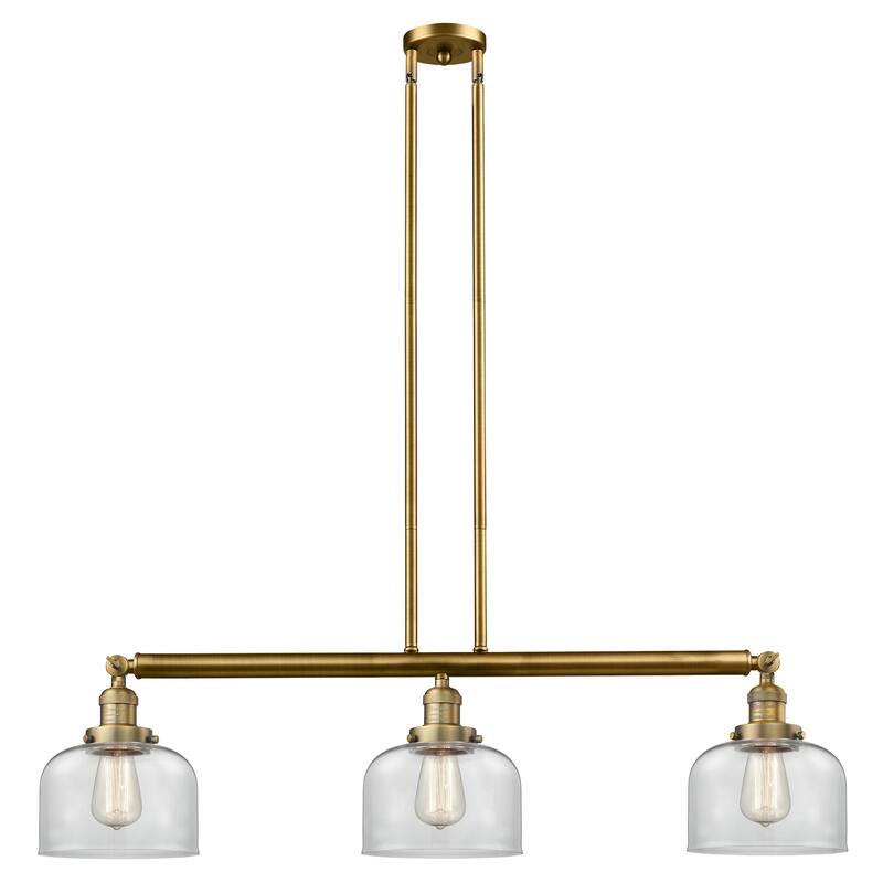 Innovations Lighting Large Bell 3 Light 41" Wide Linear Chandelier