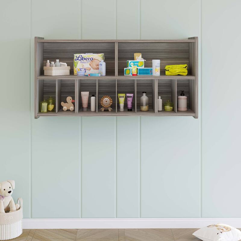 Tot Mate Nursery Daycare Kids Diaper Wall Storage, 46" W x 15" D x 23.5" H