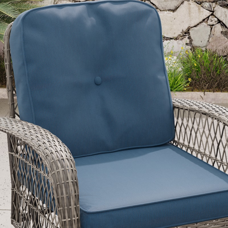 Corvus Livorno Outdoor 3-piece Steel Wicker Swivel Chat Set