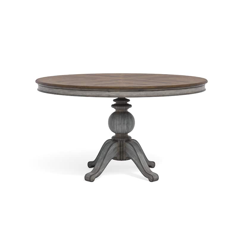 Plymouth Gray Wood Pedestal Dining Table - 72" x 30" x 54"