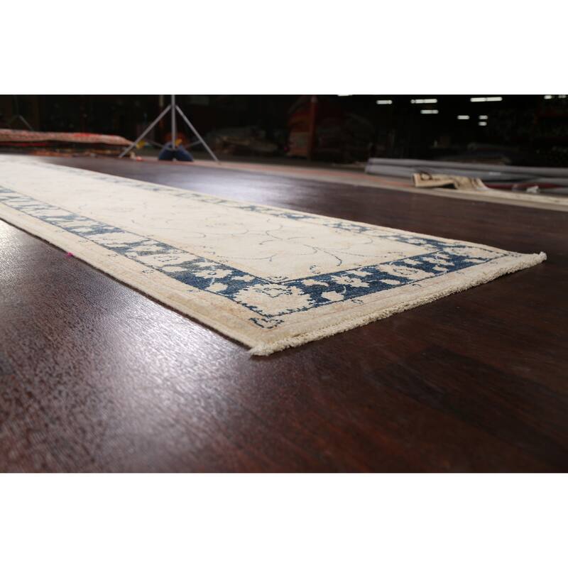Vegetable Dye Peshawar Chobi Oriental Runner Rug Wool Hand-knotted - 2'8" x 11'6"